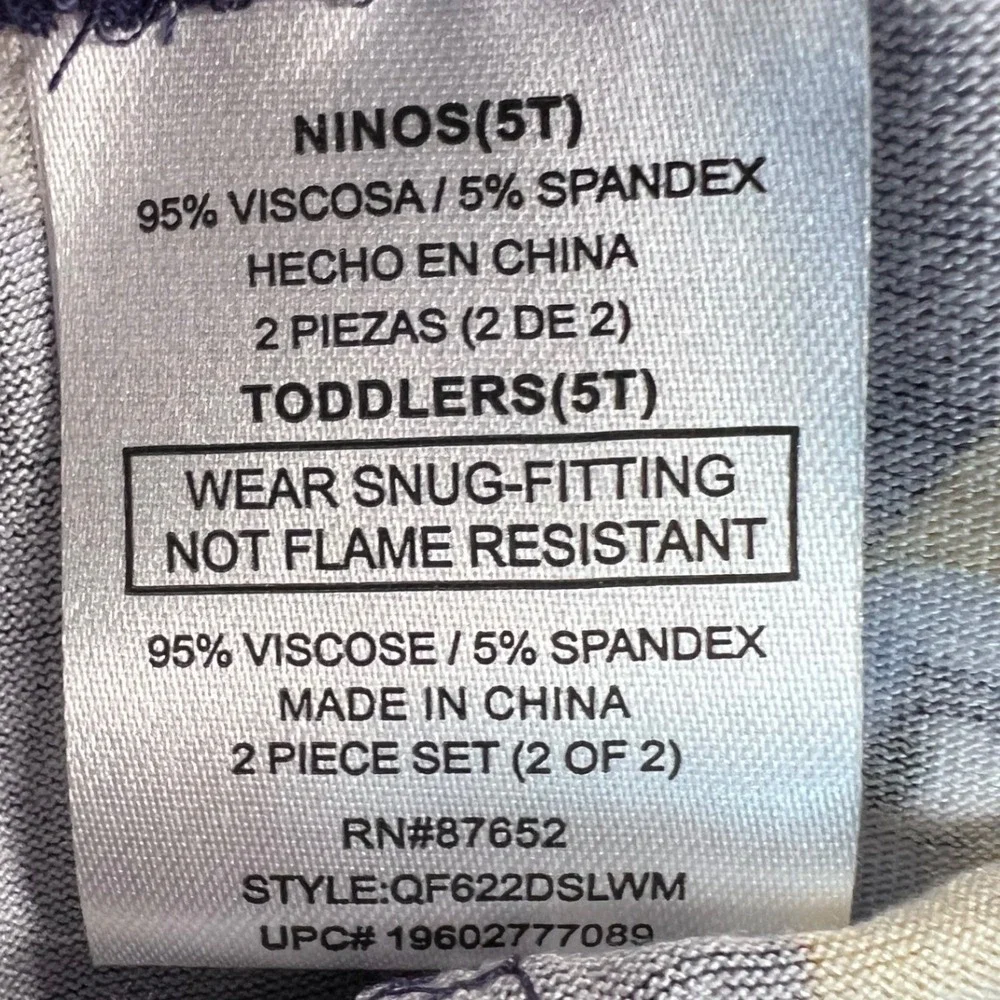 Bluey Toddler Pajamas 4 Piece Set 5T Cotton Viscose Bluey Bingo Blue Navy New